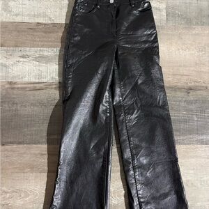Wilfred Black Straight Leg Faux Leather Pants